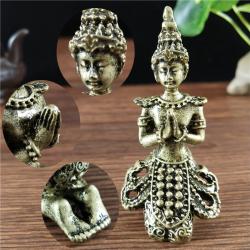 Thai Bronze Buddha Statue: Meditation Ornament for Home & Garden