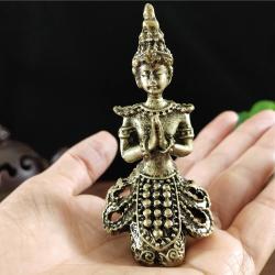 Thai Bronze Buddha Statue: Meditation Ornament for Home & Garden
