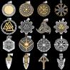 Collana con rune vichinghe: ciondoli di Odino, Vegvisir e Valknut