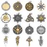 Collana con rune vichinghe: ciondoli di Odino, Vegvisir e Valknut