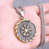 Collana con rune vichinghe: ciondoli di Odino, Vegvisir e Valknut