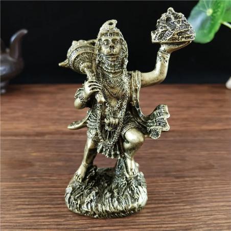 Statua di Hanuman - Figura in resina di bronzo | Decorazione indù, regalo fortunato