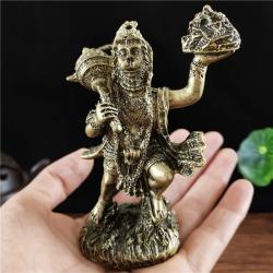 Statua di Hanuman - Figura in resina di bronzo | Decorazione indù, regalo fortunato