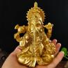 Goldene Ganesha-Statue: Große hinduistische Gottheit aus Kunstharz für die Heimdekoration