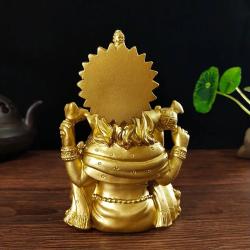 Goldene Ganesha-Statue: Große hinduistische Gottheit aus Kunstharz für die Heimdekoration