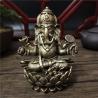 Ganesha- und Buddha-Statue aus Kunstharz | Dekoration mit Elefantengott aus Bronze