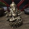 Ganesha- und Buddha-Statue aus Kunstharz | Dekoration mit Elefantengott aus Bronze