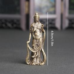 Çin Pirinç Kwan Yin Heykeli: Zarif Oyma Buda Süs Eşyası