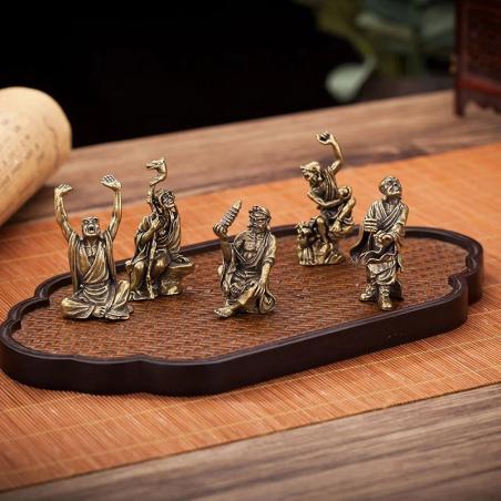 Brass Eighten Arhats Miniature Buddha Statue - Decor