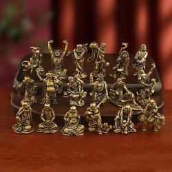 Brass Eighten Arhats Miniature Buddha Statue - Decor