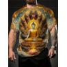 T-shirt con stampa 3D Buddha Shakyamuni | Casual e oversize da uomo