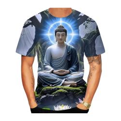 T-shirt con stampa 3D Buddha Shakyamuni | Casual e oversize da uomo
