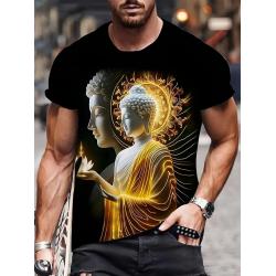 T-shirt con stampa 3D Buddha Shakyamuni | Casual e oversize da uomo