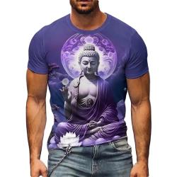 T-shirt con stampa 3D Buddha Shakyamuni | Casual e oversize da uomo