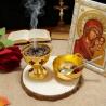 Bruciatore di incenso placcato oro: elegante incensiere per chiese e case
