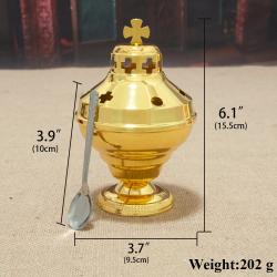 Bruciatore di incenso placcato oro: elegante incensiere per chiese e case