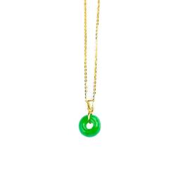 Halskette mit Anhänger aus grünem Jade – Handgefertigter Glücksbringer & Geschenk