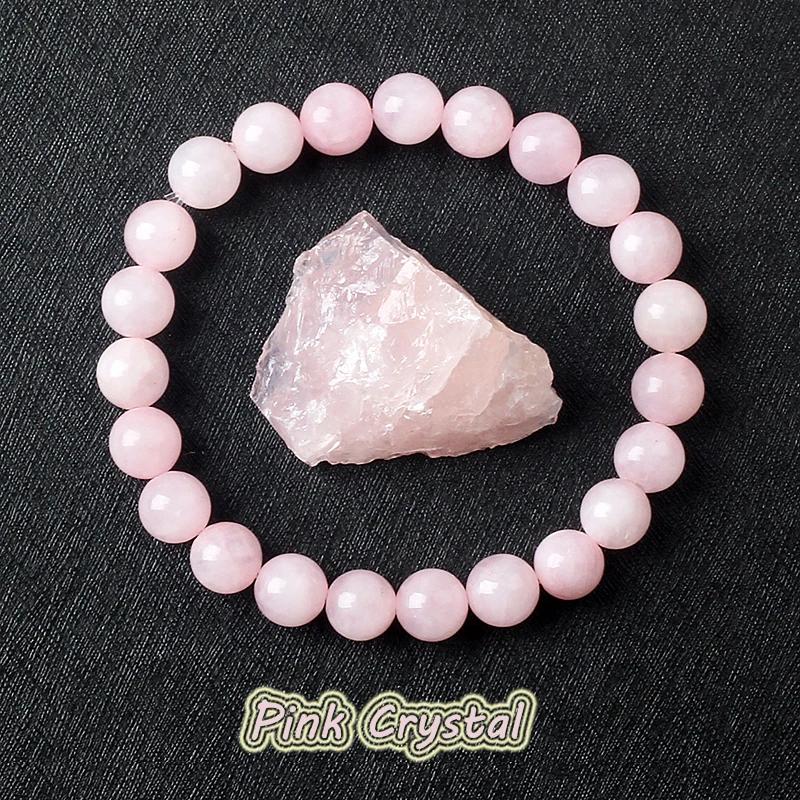 Pembe Gül Kuvars Bileklikler | Doğal Kristal Esnek Bileklik