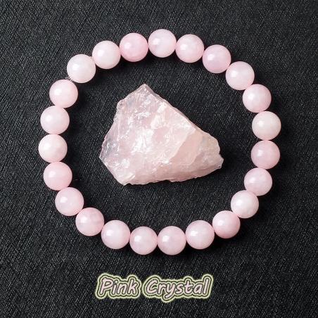 Pembe Gül Kuvars Bileklikler | Doğal Kristal Esnek Bileklik