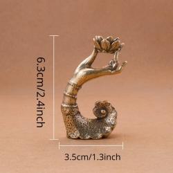 Pirinç Lotus Guanyin Tütsü Kabı | Dekoratif Buda Heykeli