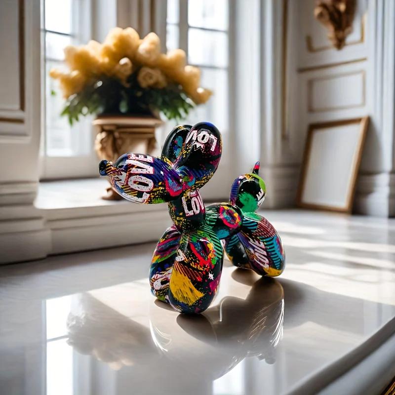 Resin Love Balloon Dog Statue - Hip-Hop Art Decor