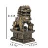 Bronzene Foo-Hundestatuen – 2 Stück Feng-Shui-Dekoration mit Jade-Verzierungen