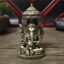 Statua di Lord Ganesha | Finitura in ottone, scultura di elefante per l'arredamento della casa