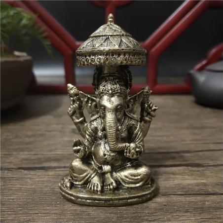 Ganesha-Statue | Messing-Finish, Elefantenskulptur für die Heimdekoration