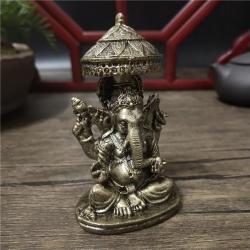 Ganesha-Statue | Messing-Finish, Elefantenskulptur für die Heimdekoration