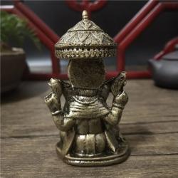 Ganesha-Statue | Messing-Finish, Elefantenskulptur für die Heimdekoration