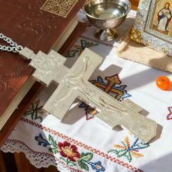 Orthodoxe Goldkreuz-Halskette: Gravierte Kruzifix-Ikone | Christliche Je...