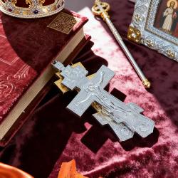 Orthodoxe Goldkreuz-Halskette: Gravierte Kruzifix-Ikone | Christliche Je...