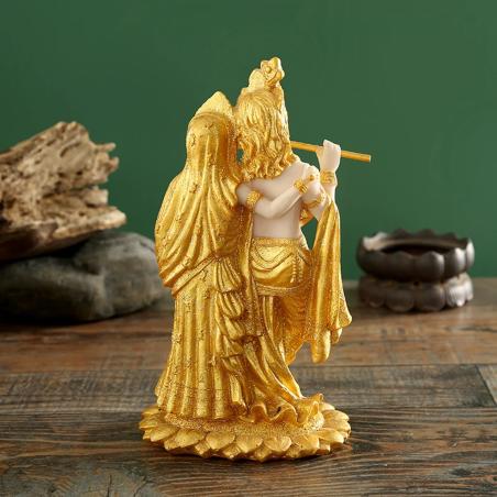 Indische Buddha-Skulptur: Krishna & Radha Harzfigur