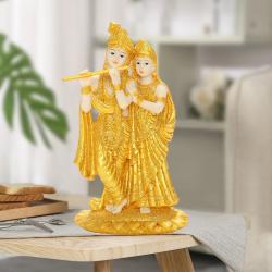 Indische Buddha-Skulptur: Krishna & Radha Harzfigur