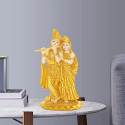 Indische Buddha-Skulptur: Krishna & Radha Harzfigur