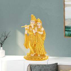Indische Buddha-Skulptur: Krishna & Radha Harzfigur
