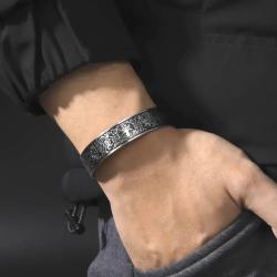 Viking Rune Manşet Bileklik | Paslanmaz Çelik | Hayat Ağacı | Çift...