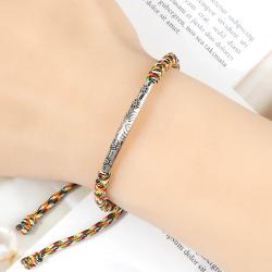Tibetan Buddhist Bracelet: Lucky Red Rope & Silver Charm