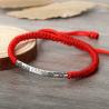 Tibetan Buddhist Bracelet: Lucky Red Rope & Silver Charm