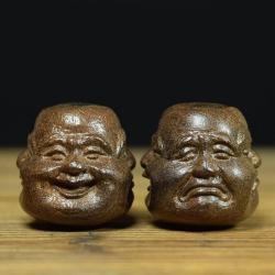 Handgeschnitzte Buddha-Statue aus Holz mit vier Gesichtern | Buddhistische Dekoration