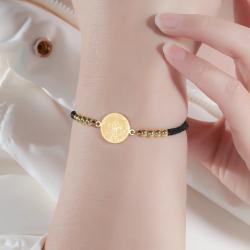 Armband mit St.-Franziskus-Medaille – Edelstahl, religiöses Geschenk