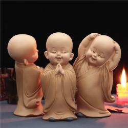 Tibetan Monk Figurine: Mini Buddha Statue for Zen Gardens & Homes