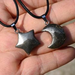 Pirit Yıldız Ay Kolye Ucu - Şifa ve Şans Tılsımı